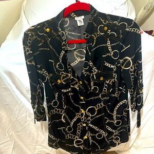 Cache banded collar blouse